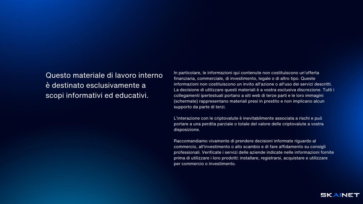 Questo materiale di lavoro interno è destinato esclusivamente a scopi informativi ed educativi.